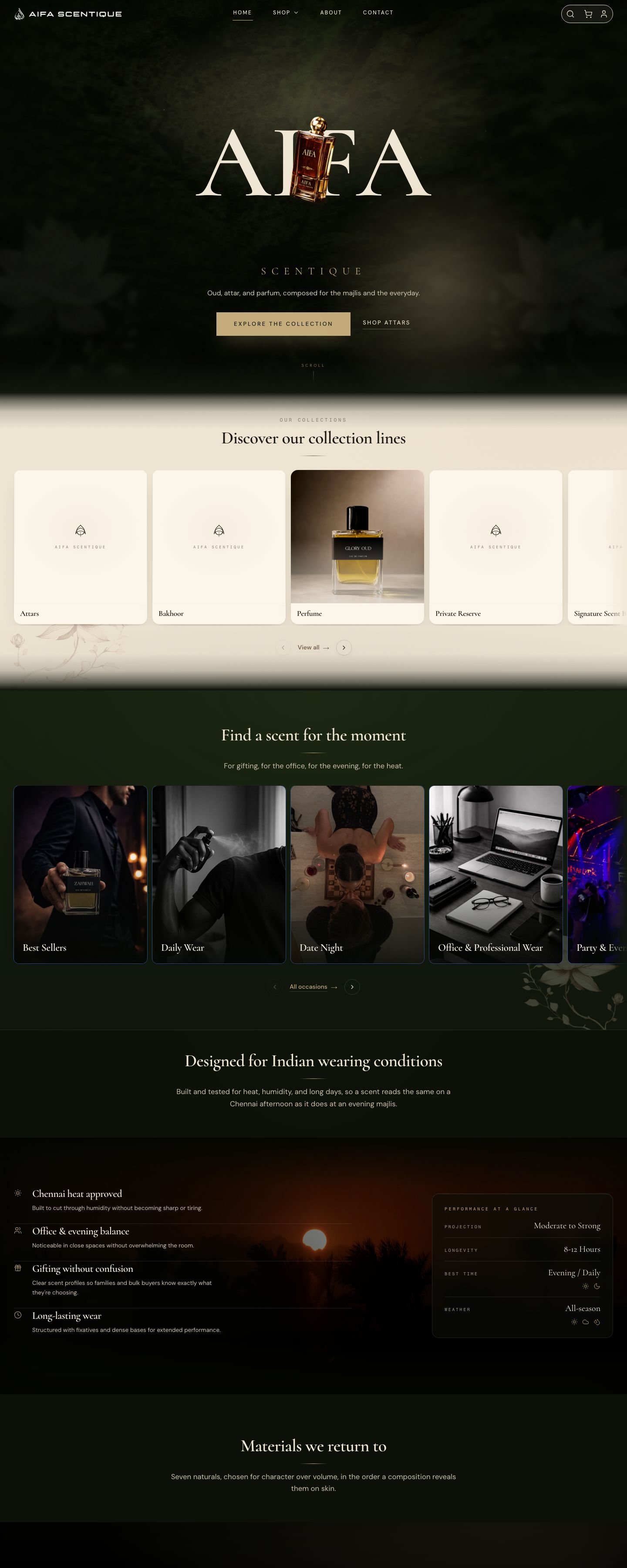 The aifascentique.shop home page.